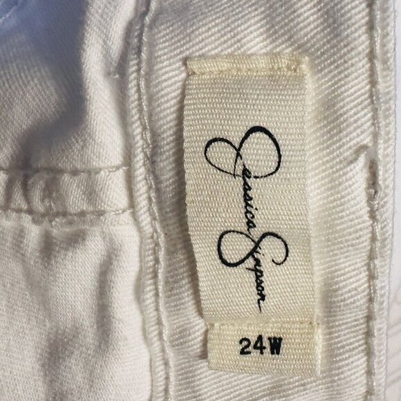 Jessica Simpson True Love Trousers White Jeans Wide Leg‎ Women's Plus Size 24 W - Picture 6 of 12